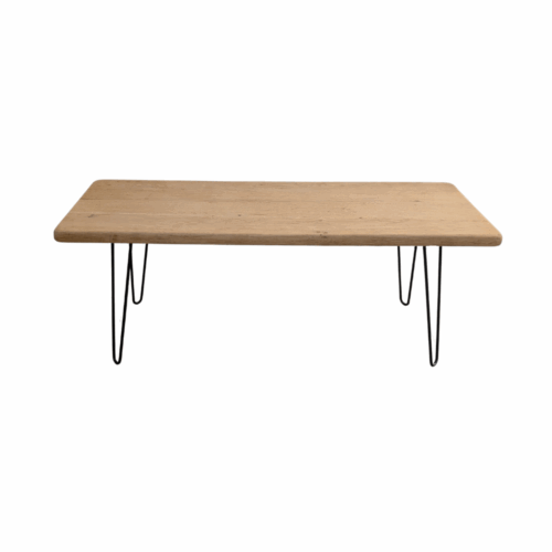 Table basse style industriel bois & métal - Vue de face