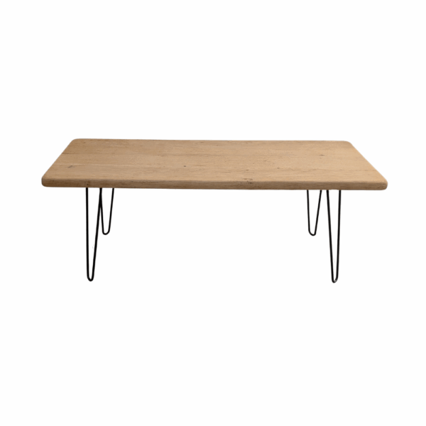 Table basse style industriel bois & métal - Vue de face